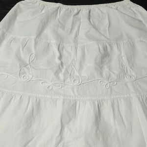 White Tiered A-Line Skirt for Casual Resort Wear